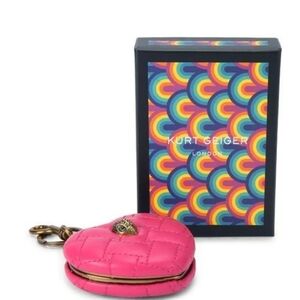 Kurt Geiger Hot Pink Quilted Heart Mirror